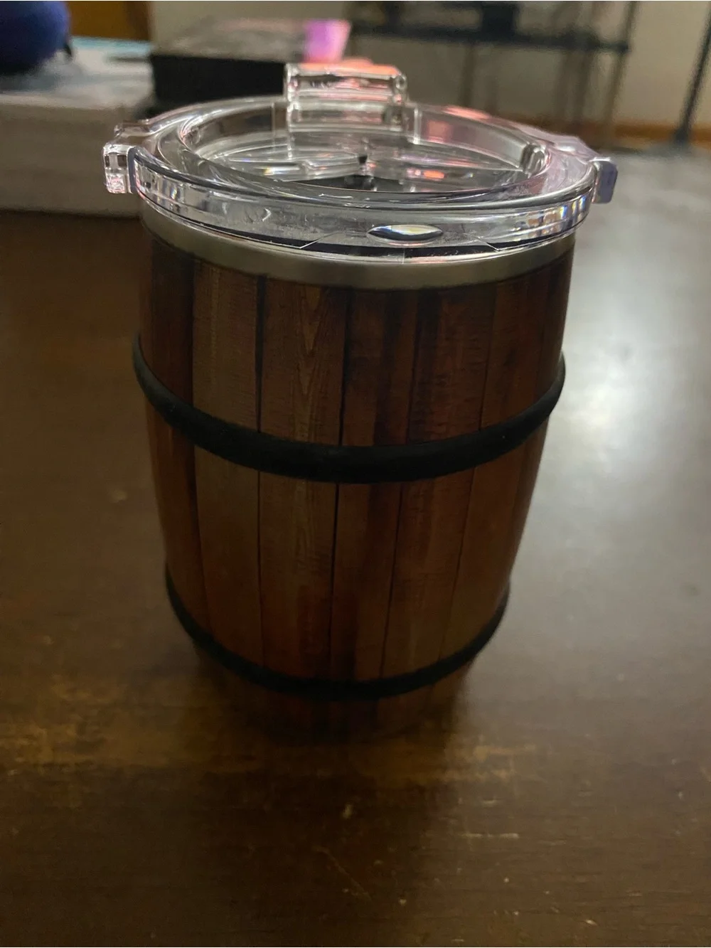 Wood Grain Barrel Tumbler - Brown
